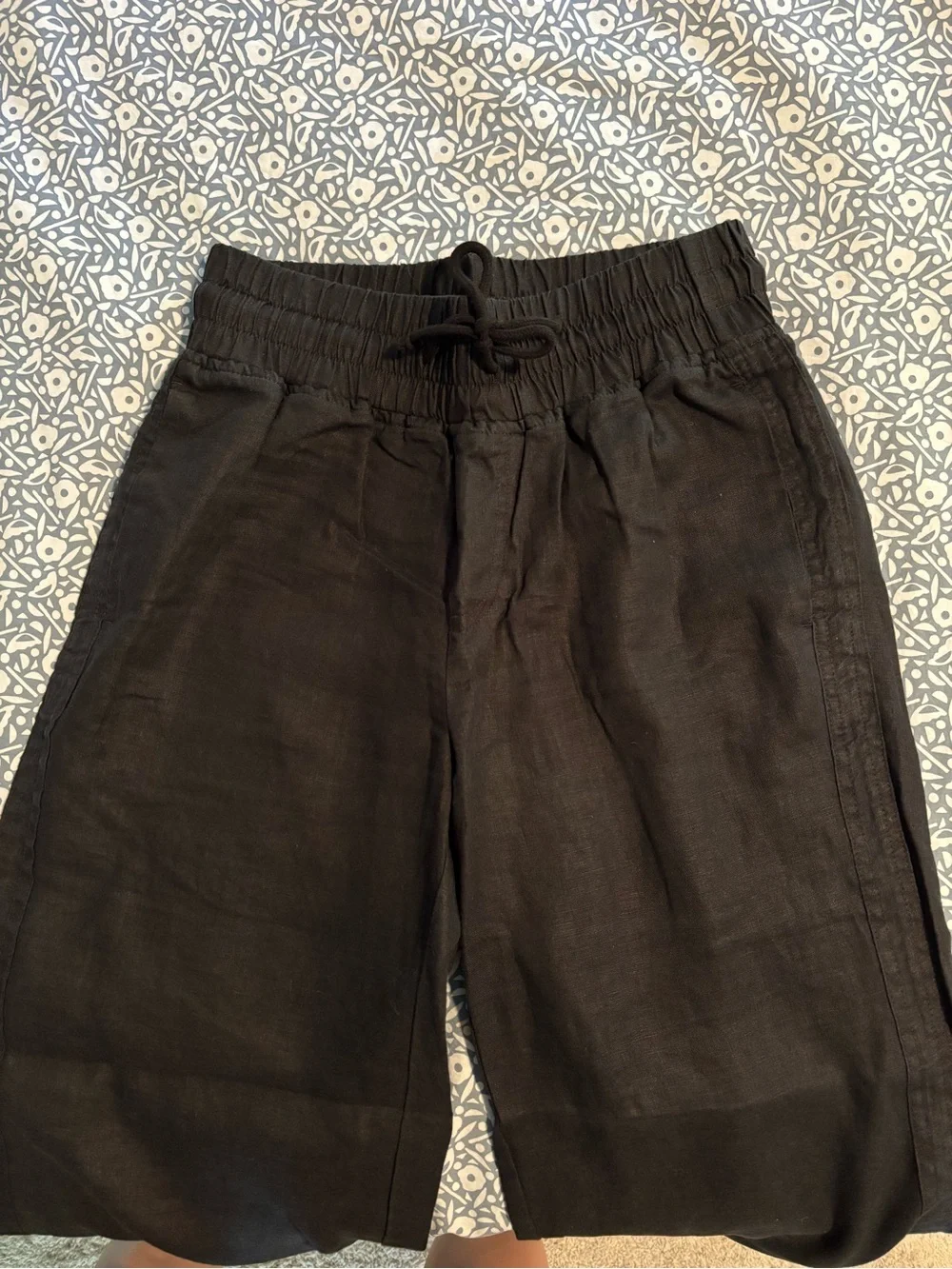 Quince Linen Wide-Leg Drawstring Pants